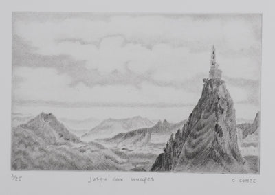 Camille COMBE : Jusqu'aux mages, Gravure originale signée