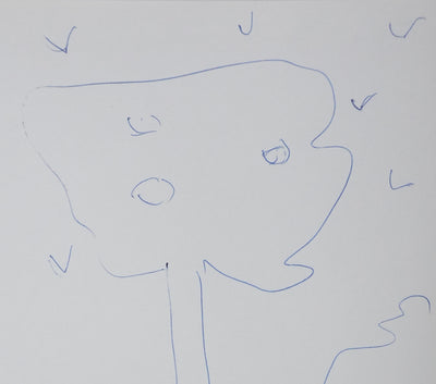 Jeanne CRESSANGES : L'arbre dans la maison, Autographe et dessin original signé