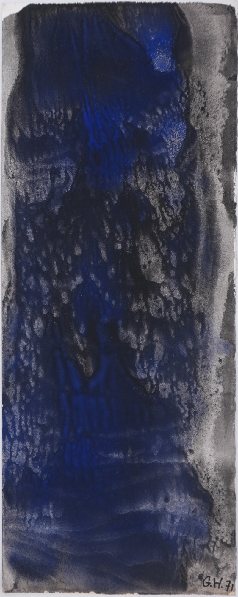 Georges HUGNET : Cascade, Gouache originale signée