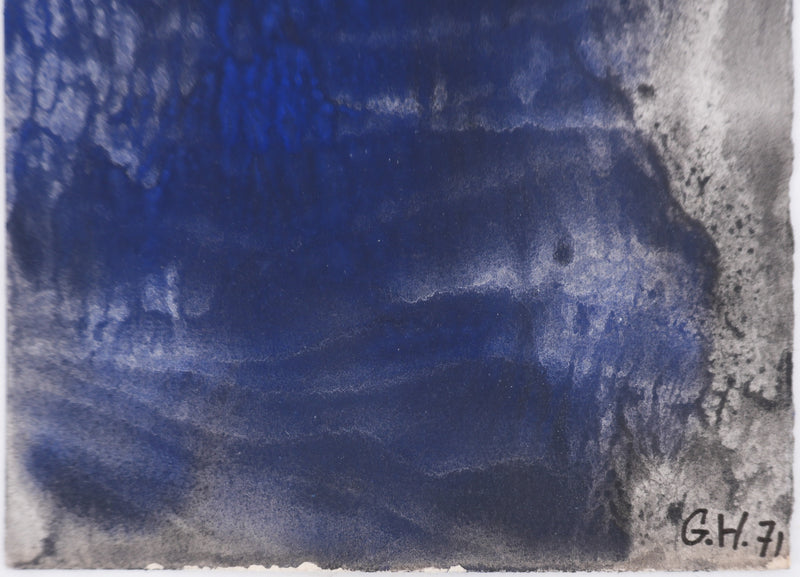 Georges HUGNET : Cascade, Gouache originale signée