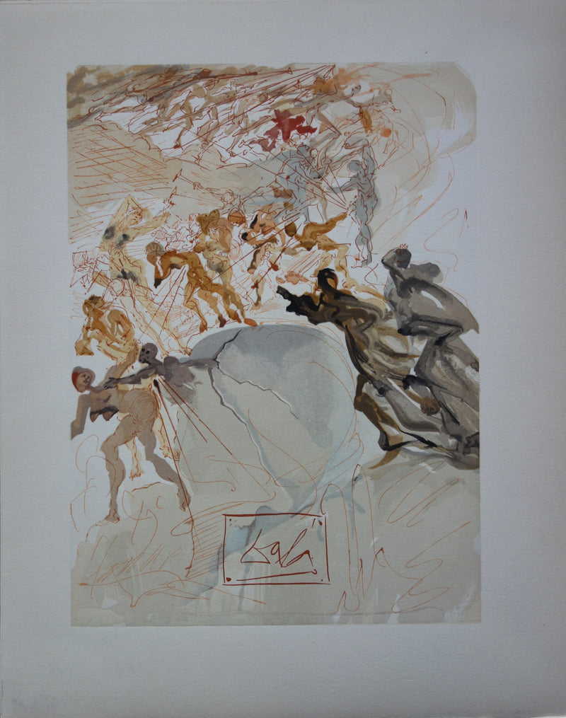 Salvador DALI : La luxure, Bois gravé original signé