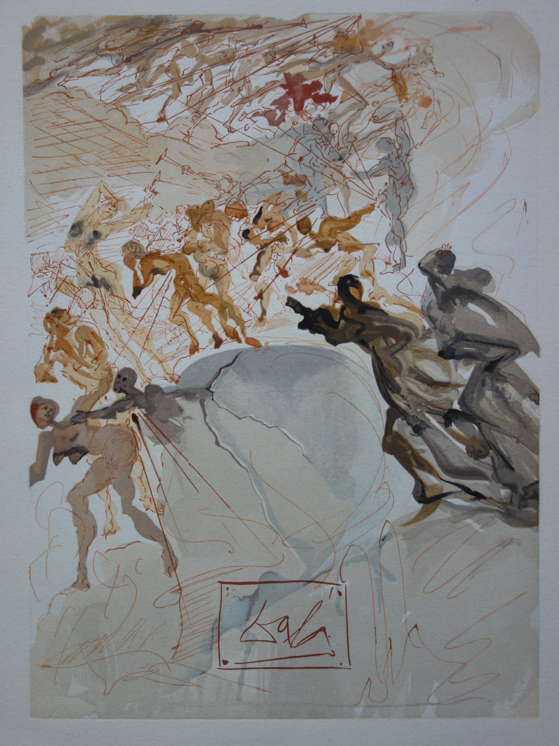 Salvador DALI : La luxure, Bois gravé original signé