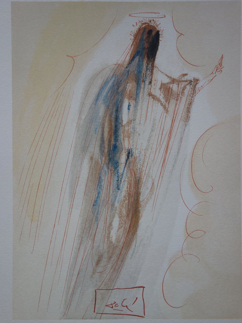 Salvador DALI : La création des anges, Bois gravé original signé