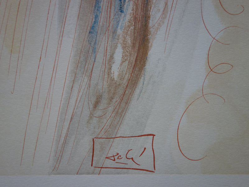 Salvador DALI : La création des anges, Bois gravé original signé