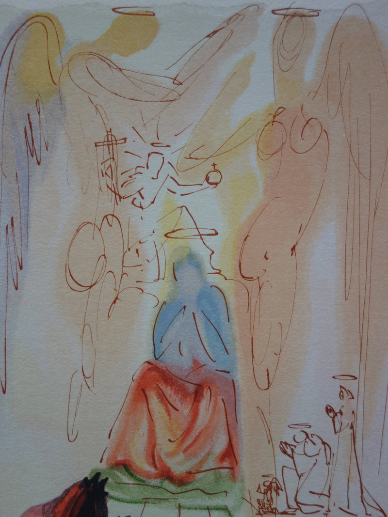 Salvador DALI : Le triomphe du Christ et de la Vierge, Bois gravé original signé