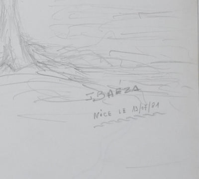 Autographe original de BAEZA (photo de détail 2) - Crédit photo : Galerie Art.Paris
