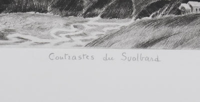Camille COMBE : Contrastes du Svalbard, Gravure originale signée