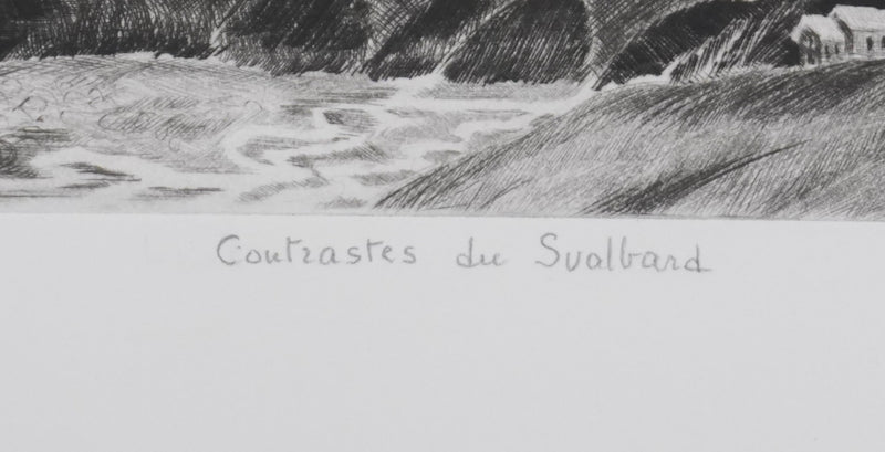 Camille COMBE : Contrastes du Svalbard, Gravure originale signée