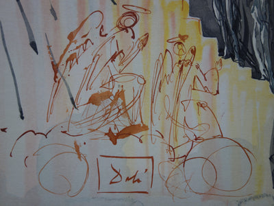 Salvador DALI : L'échelle mystique, Bois gravé original signé