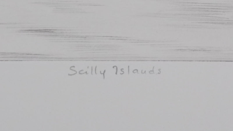 Camille COMBE : Scilly Islands, Gravure originale signée