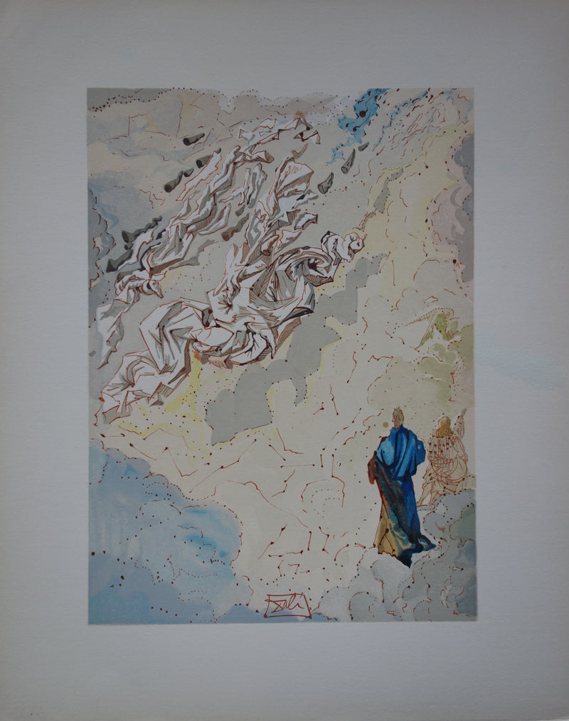 Salvador DALI : Le sixième ciel de Jupiter, Bois gravé original signé