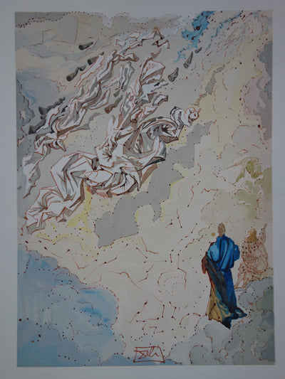 Salvador DALI : Le sixième ciel de Jupiter, Bois gravé original signé