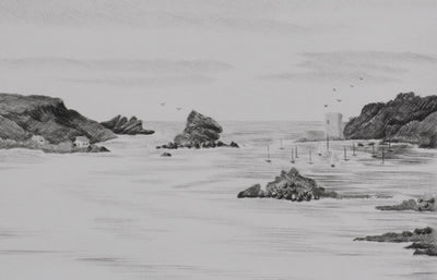 Camille COMBE : Scilly Islands, Gravure originale signée