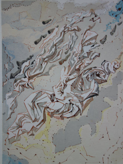 Salvador DALI : Le sixième ciel de Jupiter, Bois gravé original signé
