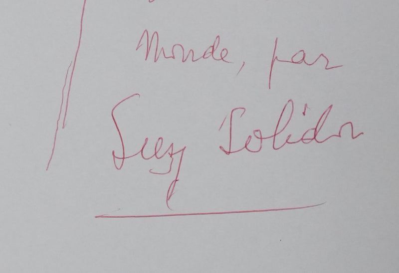 Autographe original de Suzy SOLIDOR (photo de détail 3) - Crédit photo : Galerie Art.Paris