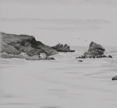 Camille COMBE : Scilly Islands, Gravure originale signée