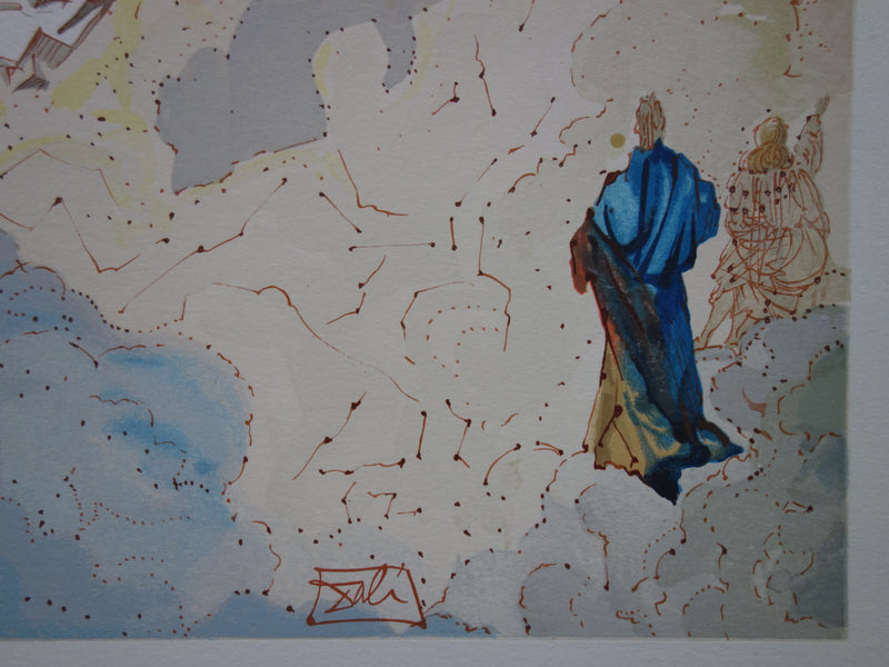 Salvador DALI : Le sixième ciel de Jupiter, Bois gravé original signé