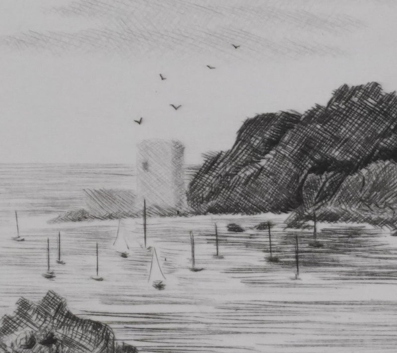 Camille COMBE : Scilly Islands, Gravure originale signée
