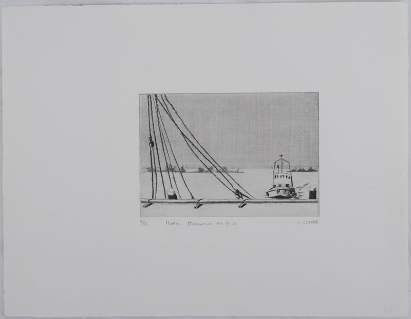 Camille COMBE : Hoorn : Harmonie, Gravure originale signée