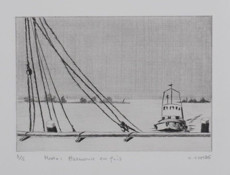 Camille COMBE : Hoorn : Harmonie, Gravure originale signée