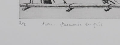 Camille COMBE : Hoorn : Harmonie, Gravure originale signée