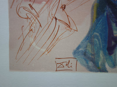 Salvador DALI : Le langage de l'oiseau, Bois gravé original signé