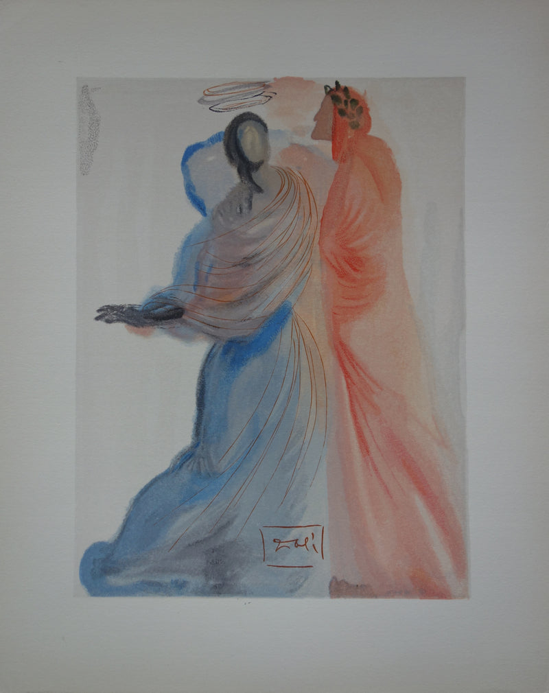 Salvador DALI : La splendeur de Béatrice, Bois gravé original signé