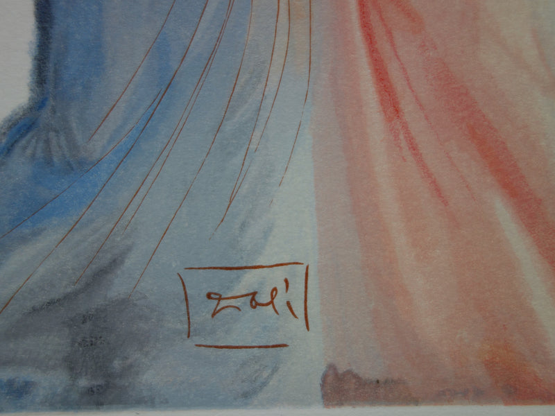Salvador DALI : La splendeur de Béatrice, Bois gravé original signé