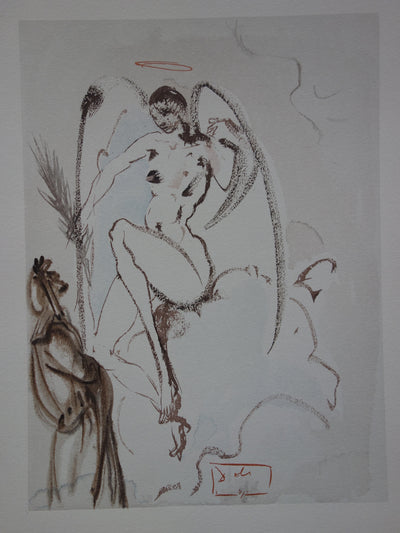 Salvador DALI : L'Archange Gabriel, Bois gravé original signé
