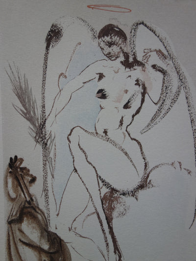 Salvador DALI : L'Archange Gabriel, Bois gravé original signé