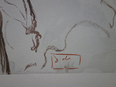 Salvador DALI : L'Archange Gabriel, Bois gravé original signé