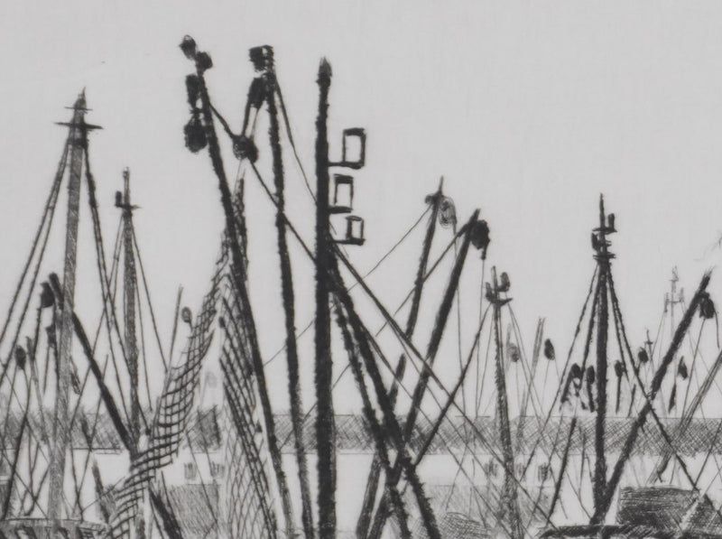 Camille COMBE : Dimanche à  Urk, Gravure originale signée