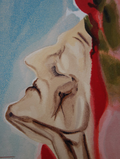 Salvador DALI : Le doute de Dante, Bois gravé original signé