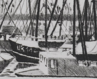 Camille COMBE : Dimanche à  Urk, Gravure originale signée