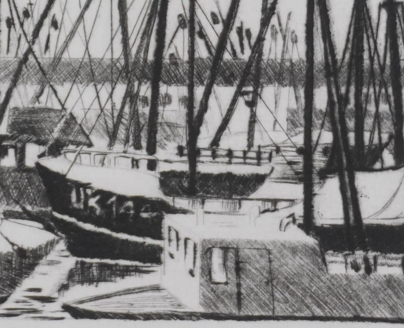 Camille COMBE : Dimanche à  Urk, Gravure originale signée