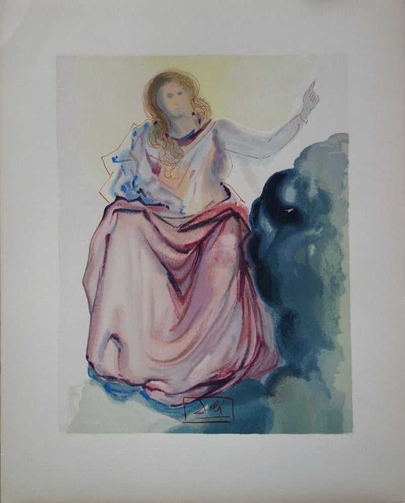 Salvador DALI : Béatrice, Bois gravé original signé