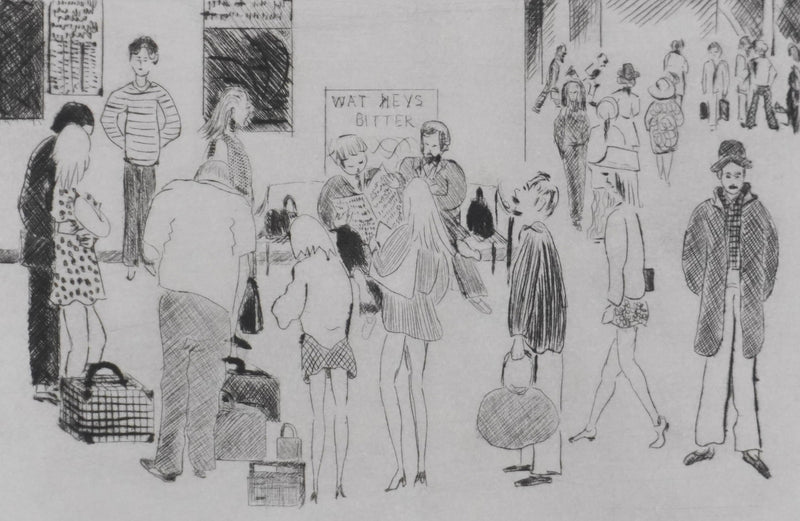 Camille COMBE : Victoria Station, Gravure originale signée