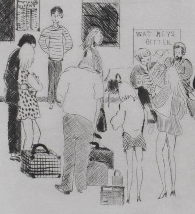 Camille COMBE : Victoria Station, Gravure originale signée