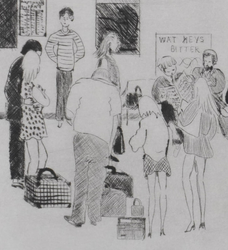 Camille COMBE : Victoria Station, Gravure originale signée