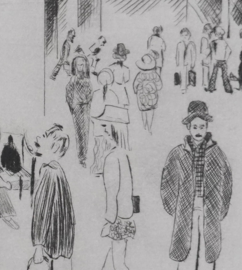 Camille COMBE : Victoria Station, Gravure originale signée