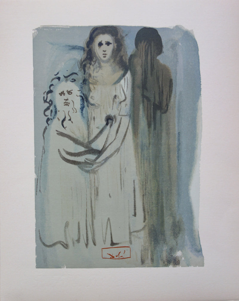 Salvador DALI : Dans la fumée des coléreux, Bois gravé original signé