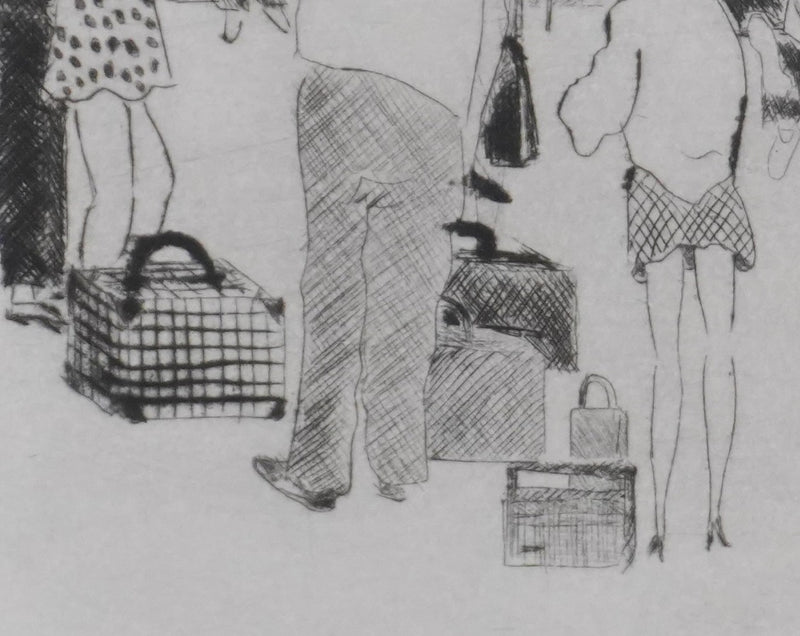 Camille COMBE : Victoria Station, Gravure originale signée