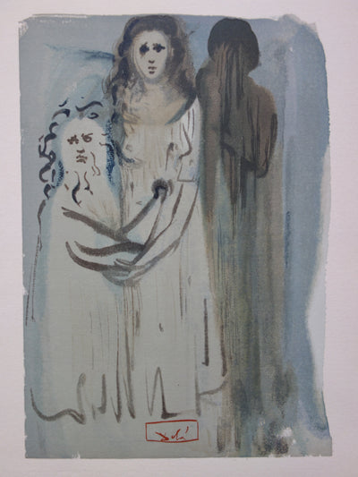 Salvador DALI : Dans la fumée des coléreux, Bois gravé original signé