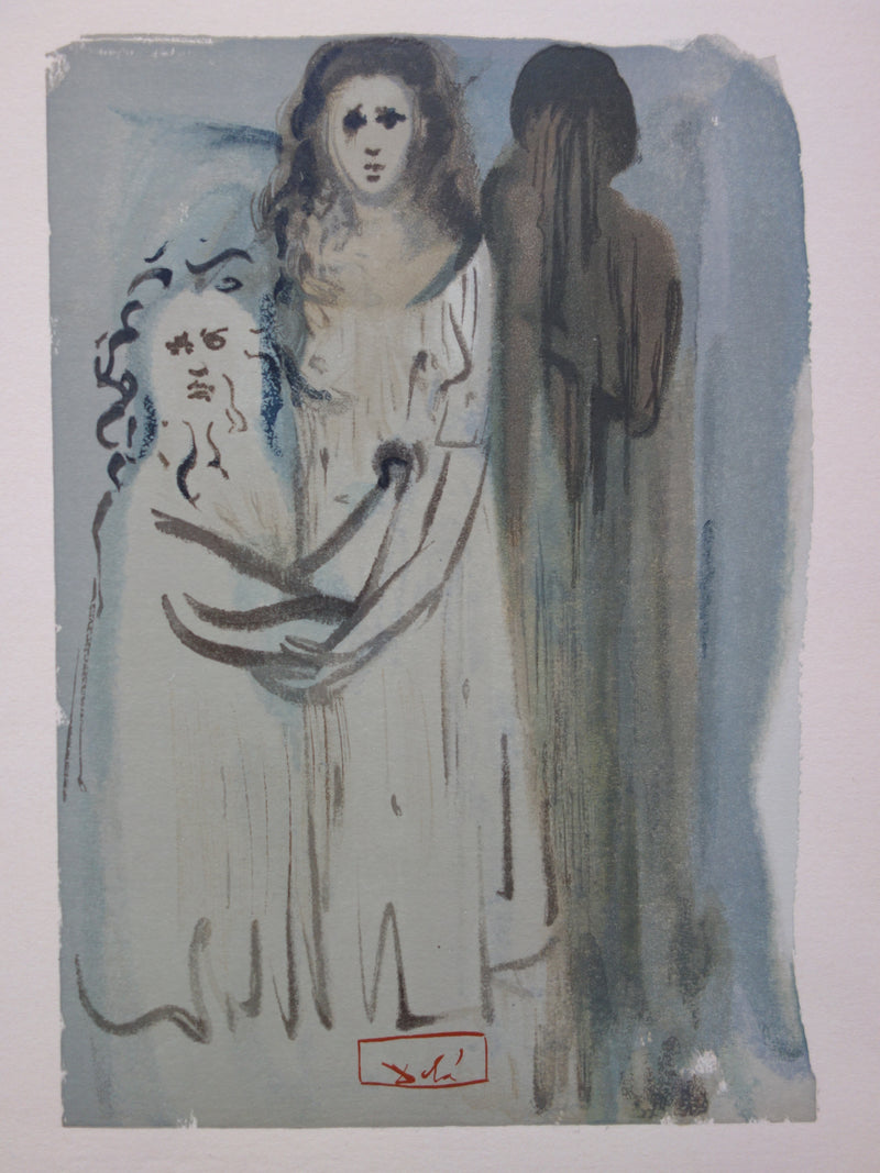 Salvador DALI : Dans la fumée des coléreux, Bois gravé original signé