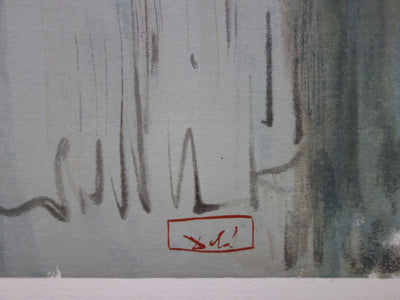 Salvador DALI : Dans la fumée des coléreux, Bois gravé original signé