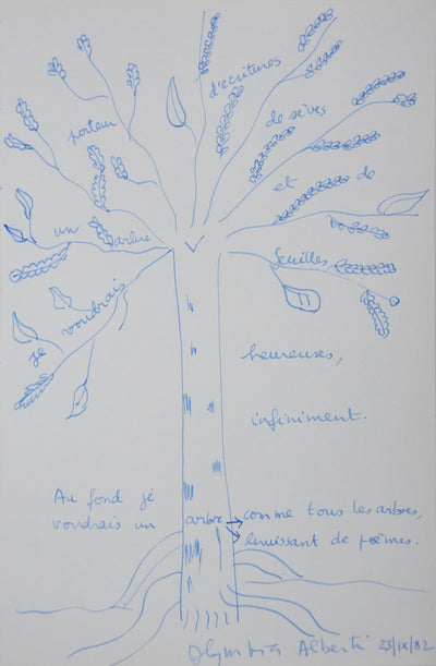 Autographe original de Olympia ALBERTI (vue générale) - Crédit photo : Galerie Art.Paris