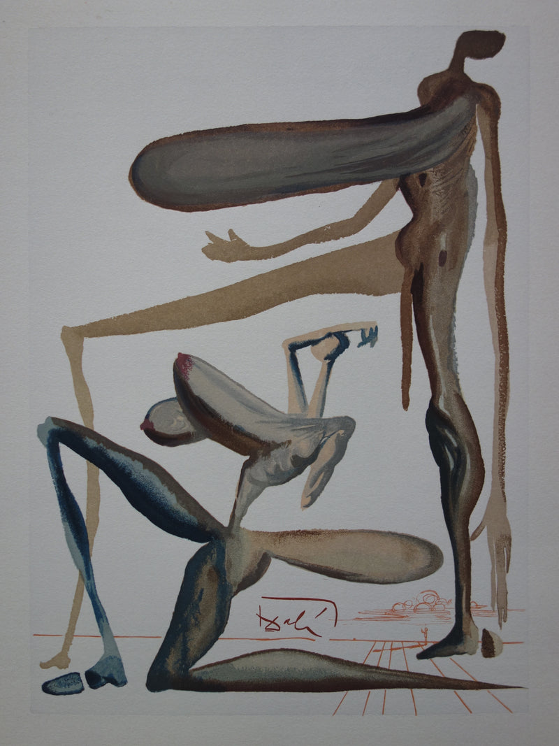 Salvador DALI : La prodigalité, Bois gravé original signé