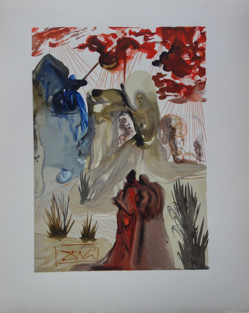 Salvador DALI : La forêt divine, Bois gravé original signé