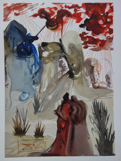 Salvador DALI : La forêt divine, Bois gravé original signé