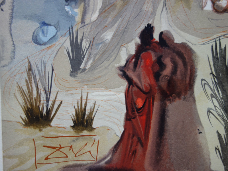 Salvador DALI : La forêt divine, Bois gravé original signé